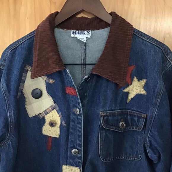 Vintage Haiks Barn Chore Country Jean Jacket Brown Corduroy Jacket Large - Picture 2 of 8